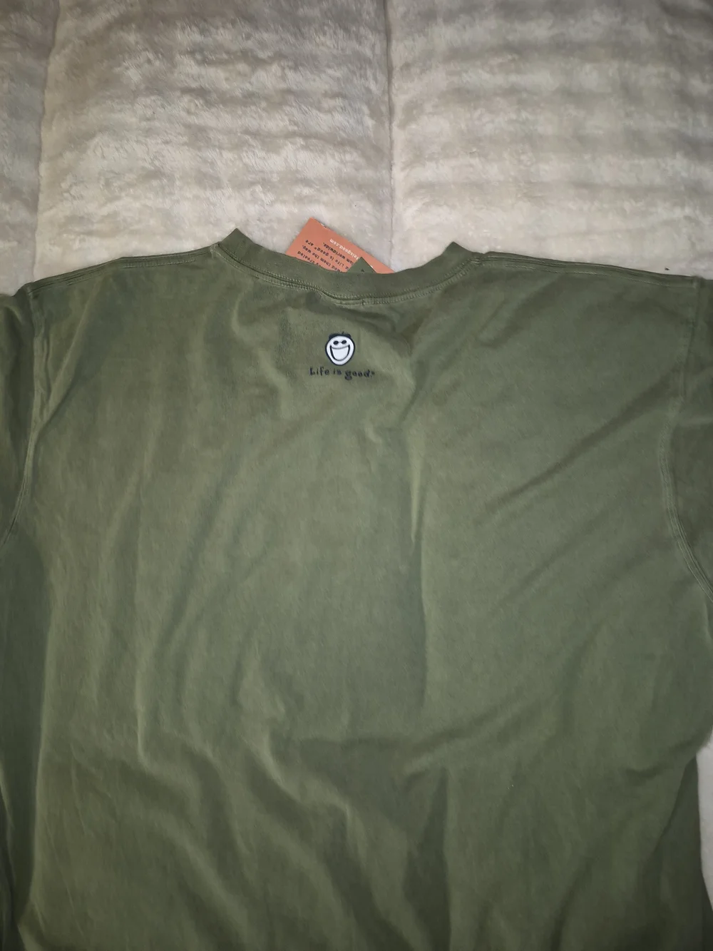 Life Is Good Olive Green Cat & Golf Graphic Tee